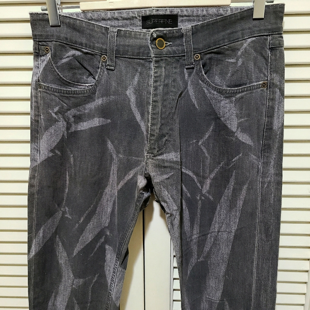 Superfine waxed coated denim jeans